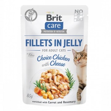 Brit Care Fillets in Jelly Chicken with Cheese 85g